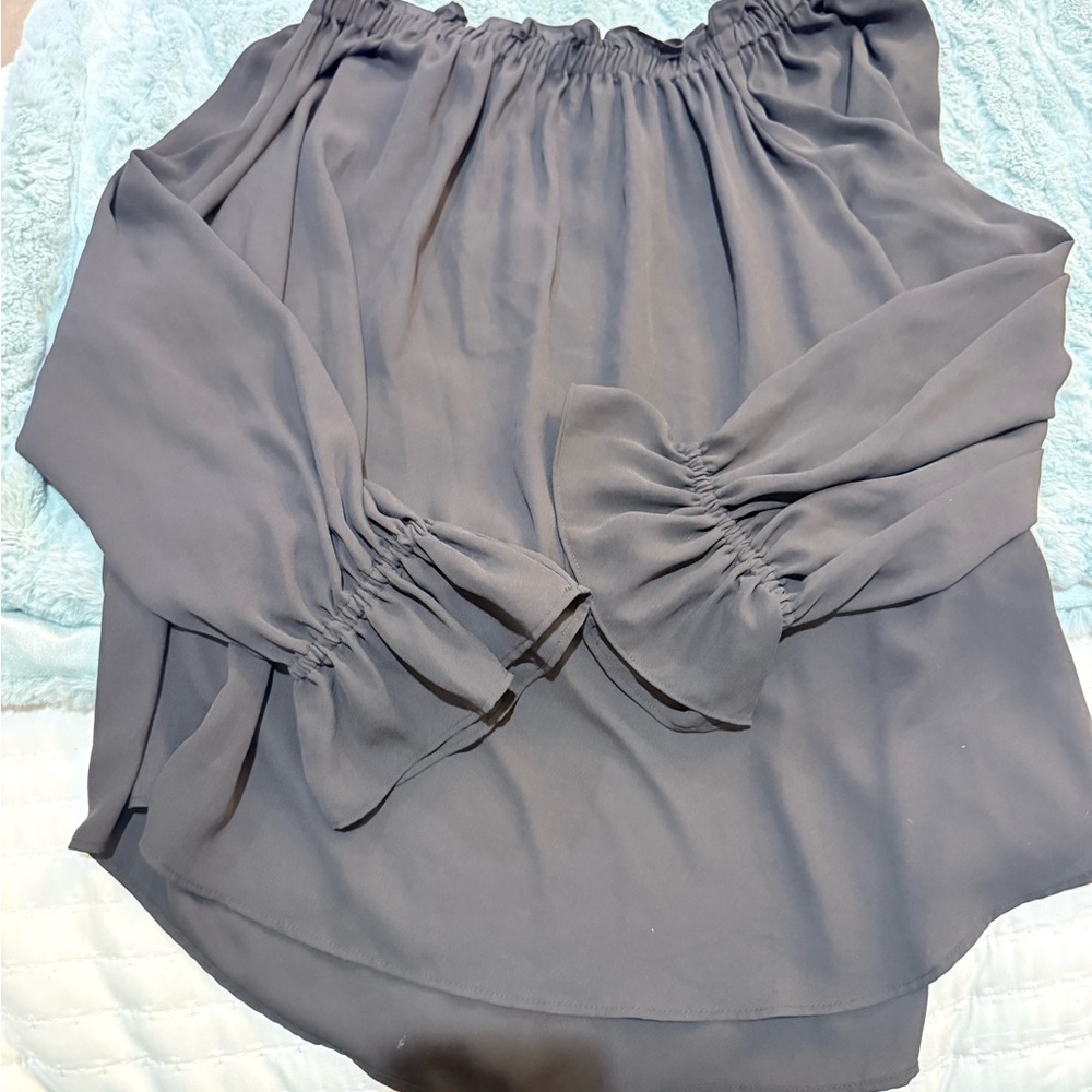 Talbots Black Off-Shoulder Blouse Size Medium